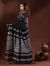 Black Cotton Printed Saree