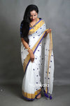 Mul Cotton Saree with Handwoven Motifs
