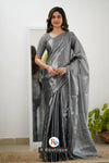 Silver Handloom Tissue Saree