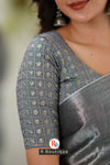 Silver Handloom Tissue Saree