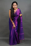 Purple Handloom Tissue Saree