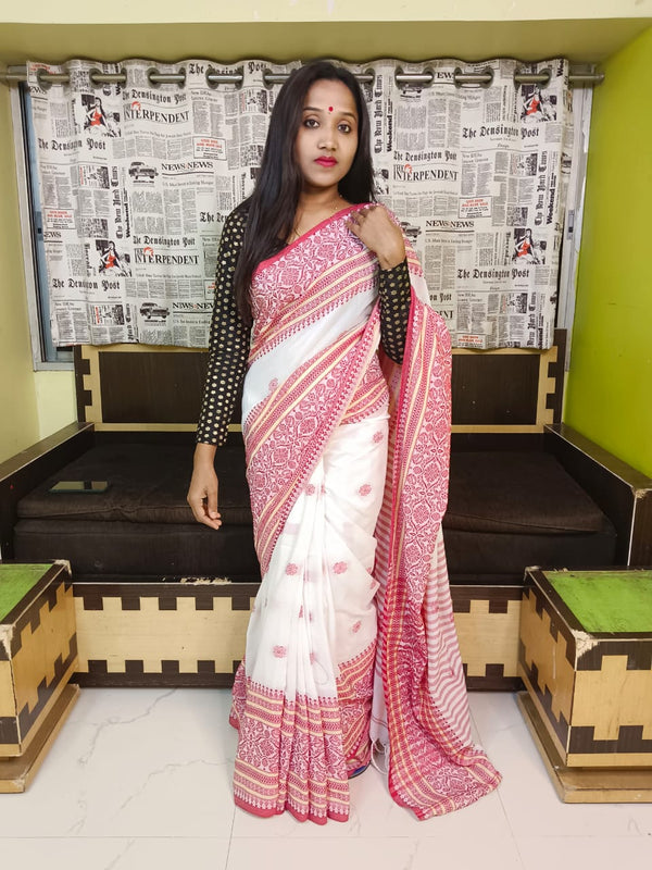 Khadi Cotton Thread Work Saree