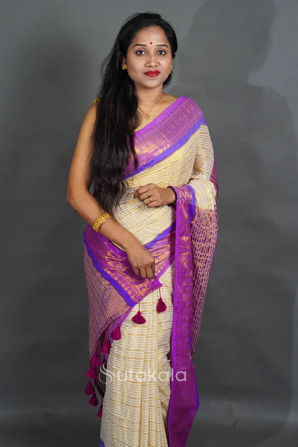 ElegantHandloom Style Saree with Pink Rich Contrast Pallu
