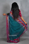 Sea Green Mul Cotton Saree with Fancy Border
