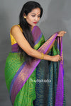 Elegant Green Handloom Style Saree with Rich Contrast Pallu