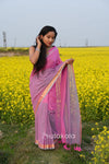 Pink Based Multicolor Mul Cotton Saree