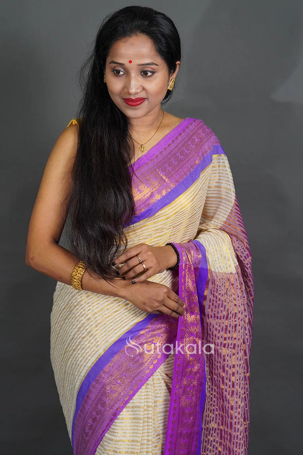 ElegantHandloom Style Saree with Pink Rich Contrast Pallu