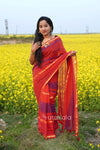 Red Based Multicolor Mul Cotton Saree