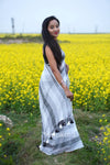 White Based Multicolor Mul Cotton Saree