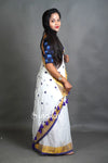 Mul Cotton Saree with Handwoven Motifs