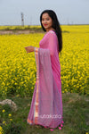 Pink Based Multicolor Mul Cotton Saree