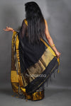 Black & Gold Tissue Silk Saree with Classic Contrast Border