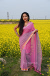 Pink Based Multicolor Mul Cotton Saree