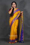 Yellow Mul Cotton Saree with Fancy Border