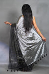 Black Tissue Silk Saree with Elegant Sequence Work