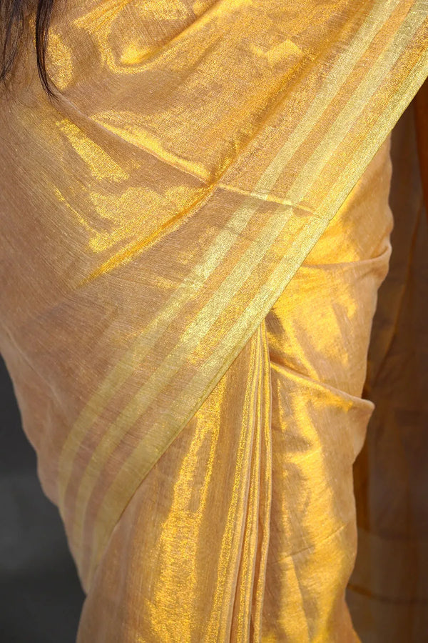 Golden Tissue Silk Saree with Elegant Pallu