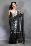 Black Tissue Silk Saree with Elegant Sequence Work