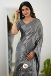 Silver Handloom Tissue Saree