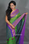 Elegant Green Handloom Style Saree with Rich Contrast Pallu