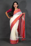 White Mul Cotton Saree with Fancy Border