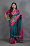 Sea Green Mul Cotton Saree with Fancy Border