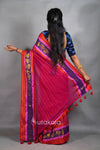 Rani Cotton Saree with Red & Gold Thread Work Border and Tassel Pallu