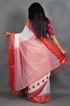 White Mul Cotton Saree with Fancy Border