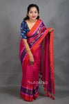 Rani Cotton Saree with Red & Gold Thread Work Border and Tassel Pallu