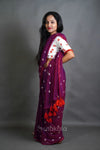 Mul Cotton Saree with All-Over Floral Thread Work