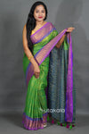 Elegant Green Handloom Style Saree with Rich Contrast Pallu