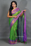 Elegant Green Handloom Style Saree with Rich Contrast Pallu