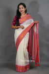 White Mul Cotton Saree with Fancy Border