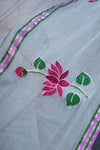 Mul Cotton Saree with Thread Work Embroidery