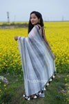 White Based Multicolor Mul Cotton Saree
