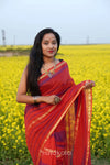 Red Based Multicolor Mul Cotton Saree