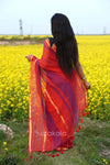 Red Based Multicolor Mul Cotton Saree