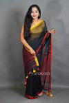 Black Mul Cotton Saree with Thread Border