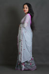 Mul Cotton Saree with Thread Work Embroidery