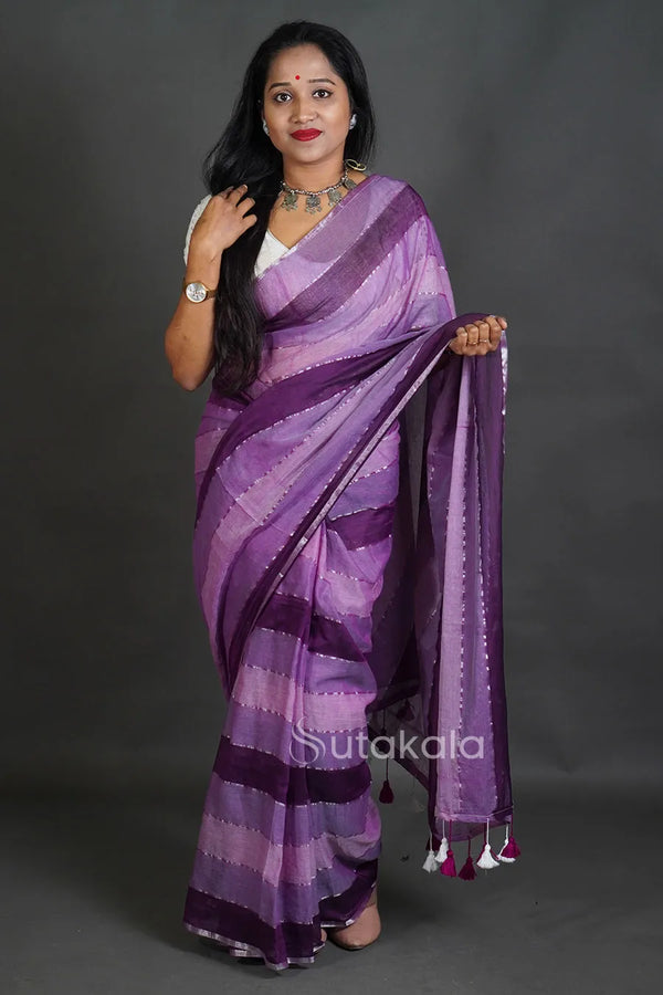 Elegant Multicolor Pastel Stripe Saree