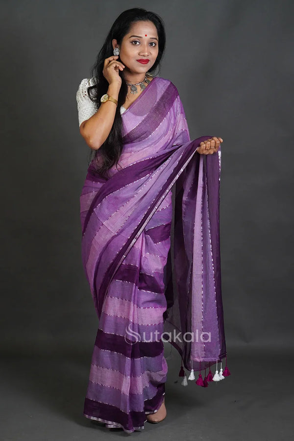 Elegant Multicolor Pastel Stripe Saree