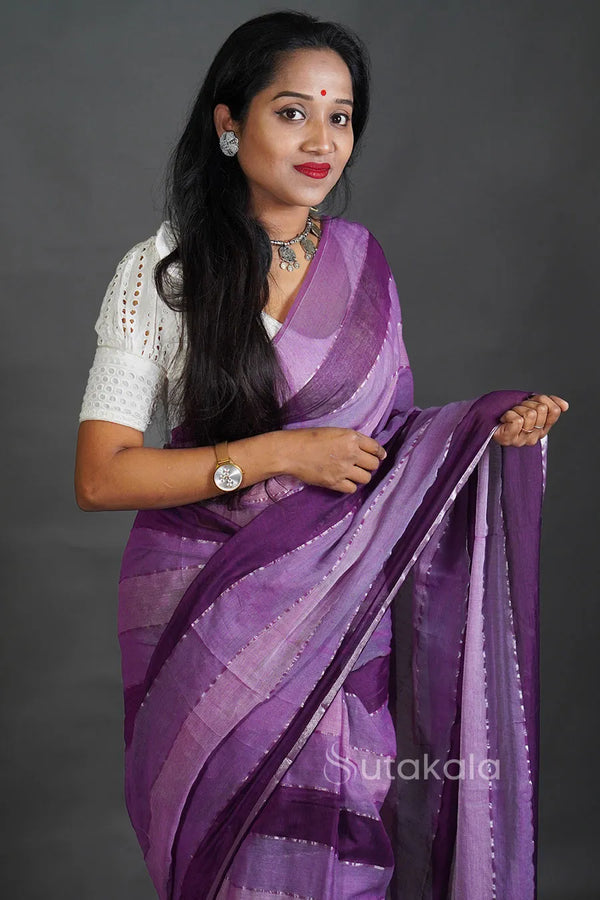 Elegant Multicolor Pastel Stripe Saree
