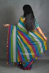 Elegant Multicolor Pastel Stripe Saree