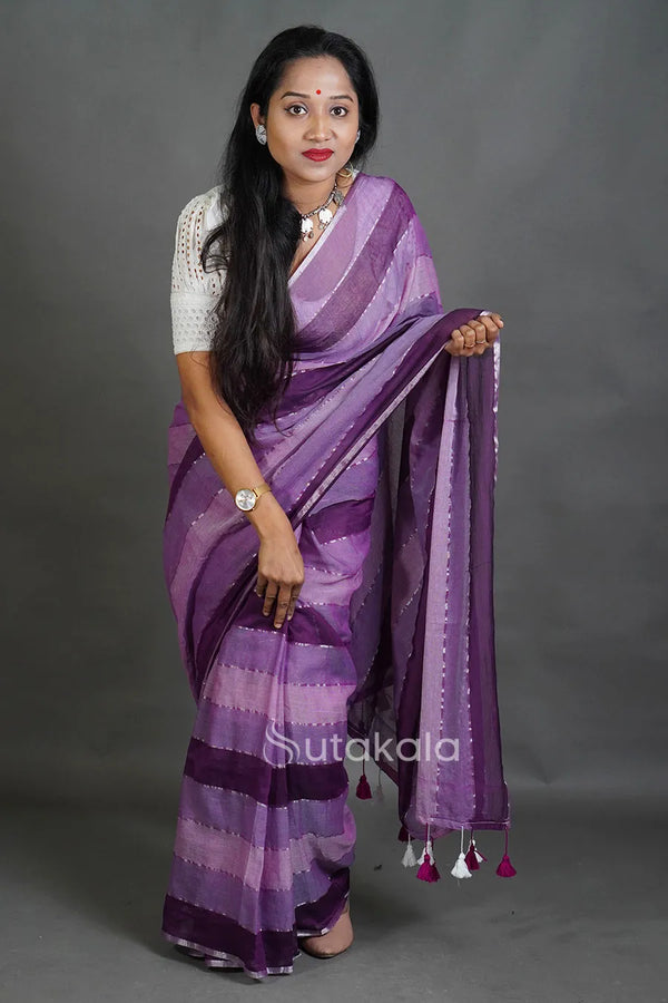 Elegant Multicolor Pastel Stripe Saree