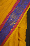 Yellow Mul Cotton Saree with Fancy Border