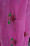 Mul Cotton Saree with Sequence Floral Thread Work Embroidery