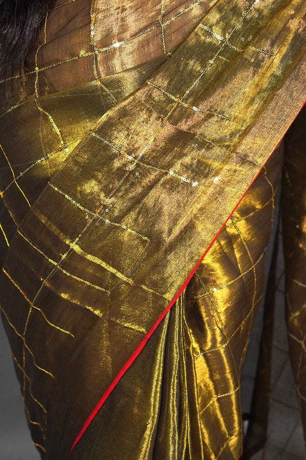 Tissue Silk Saree with Elegant Sequence Work