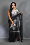 Black Tissue Silk Saree with Elegant Sequence Work